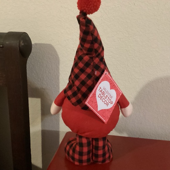 NWT Valentine gnome tabletop decor - 17” to top of cap.  Feet weighted to stand - Picture 2 of 2